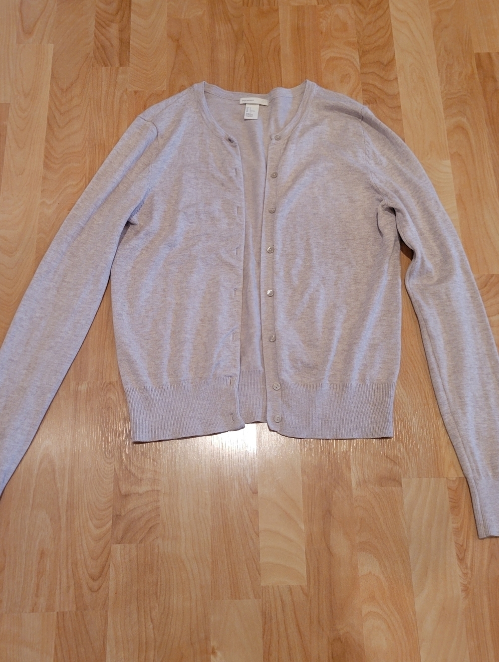 H&M Basic Light Beige Cream Button Front Women's Cardigan Size Small